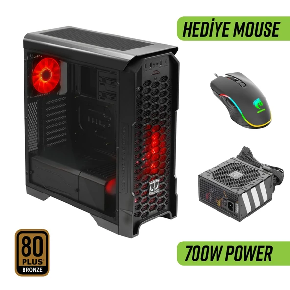 Green Striker Midtower Gaming Bilgisayar Kasası 700W 80+ Bronze PSU Dahil - 5
