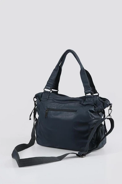 Katti Mavi Cilt Omuz Çantası - Resim 3