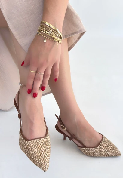 Natti Taba Cilt Topuklu Ayakkabı ürün görseli 1