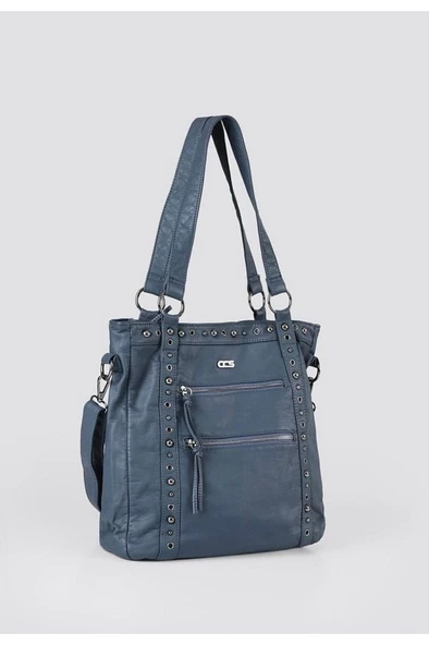 Çetya Mavi Cilt Omuz Çantası ürün görseli 1