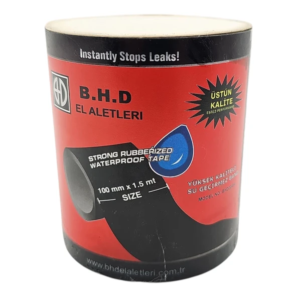 Fixonic B.H.D BHD00484 1.5m 100mm Yüksek Kaliteli Su Geçirmez Siyah Bant - Resim 2
