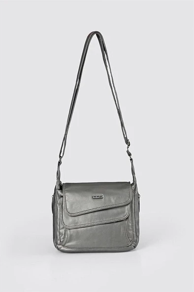 Jelli Gri Cilt Omuz Çantası ürün görseli 1