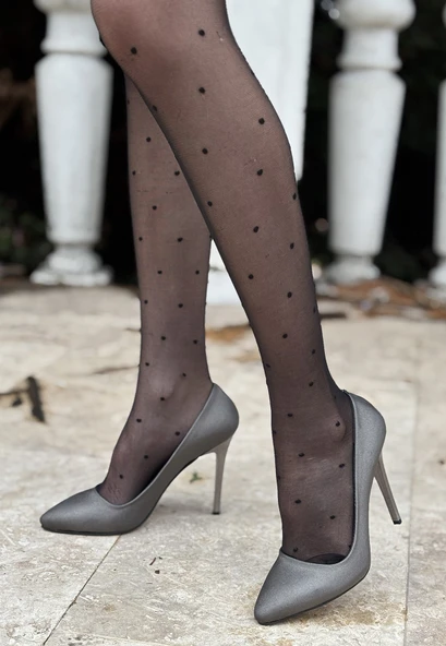 Hillar Platin Saten Stiletto Ayakkabı ürün görseli 1