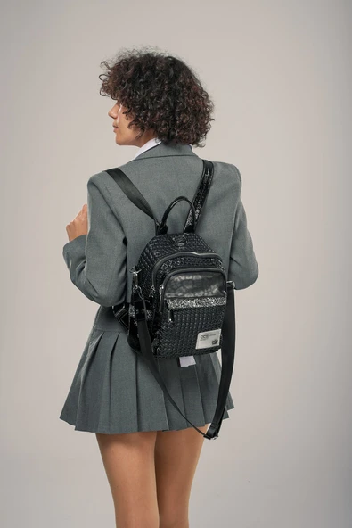 Tulip Siyah Cilt Sırt Çantası ürün görseli 1