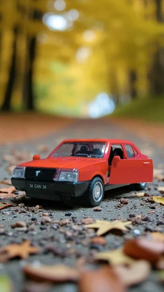 Nostaljik Metal Çek Bırak Kırmızı Tofaş Şahin Araba Kapılar Açılır - 2