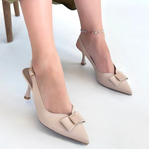 Sean Bej Cilt Topuklu Ayakkabı - Resim 4