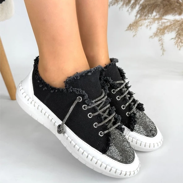 Enber Siyah Kot Bağcıklı Spor Ayakkabı - Resim 4