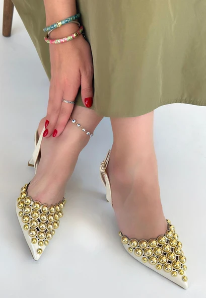 Makay Bej Rugan Topuklu Ayakkabı ürün görseli 1