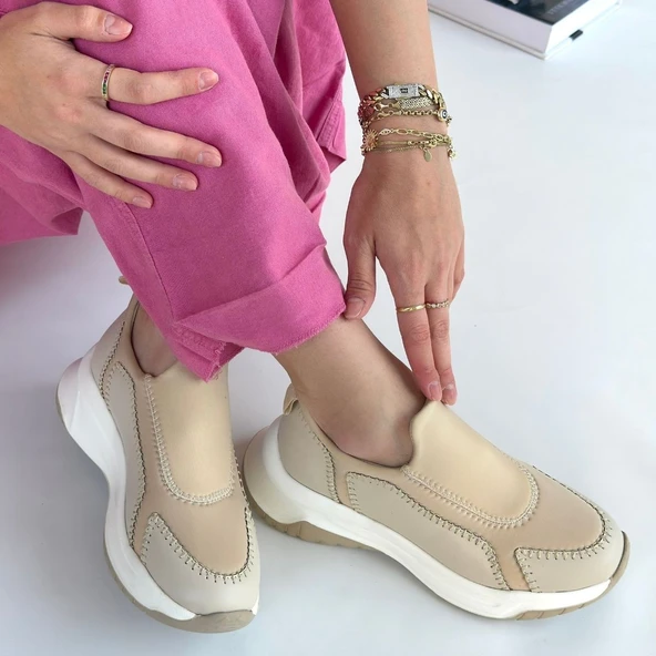 Kendy Bej Cilt Spor Ayakkabı - Resim 4