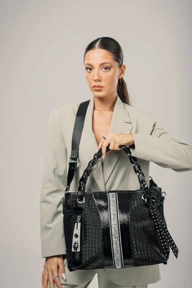 Jaxe Siyah Cilt Omuz Çantası ürün görseli 1