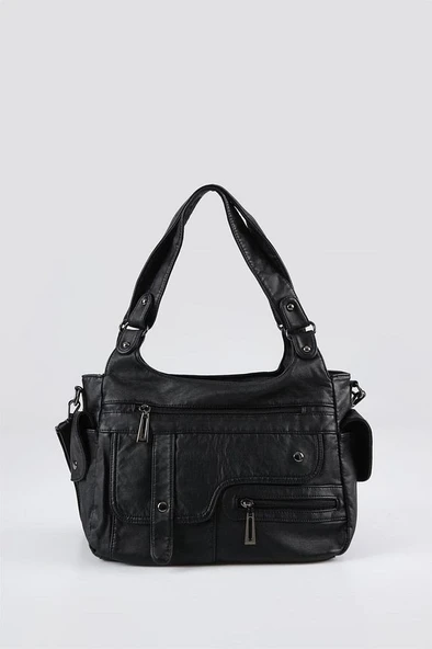 Pyser Siyah Cilt Omuz Çantası ürün görseli 1