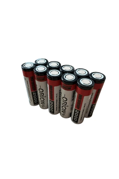 Orion 10 ADET 18650p 3.7v 2000mah 15c Şarj Edilebilir Pil ürün görseli 1