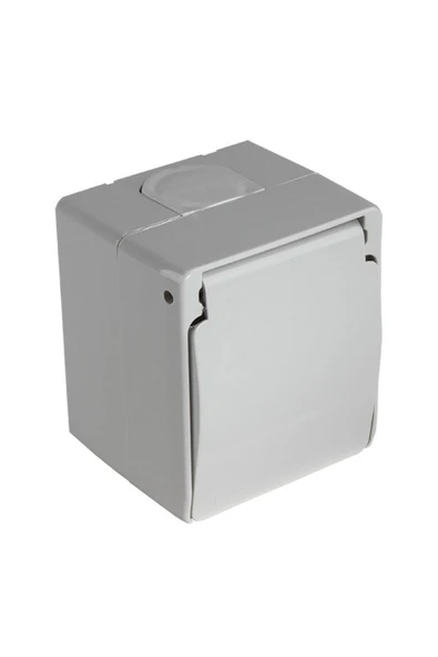 Mutlusan Nemliyer Gri Kapaklı Topraklı Priz Mut-2150 110 0203 ürün görseli 1