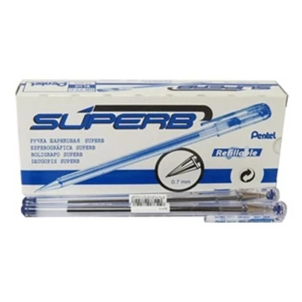 Supertrend BK77 Yağ Bazlı Roller Tükenmez Kalem MAVİ 12'li Kutu ürün görseli