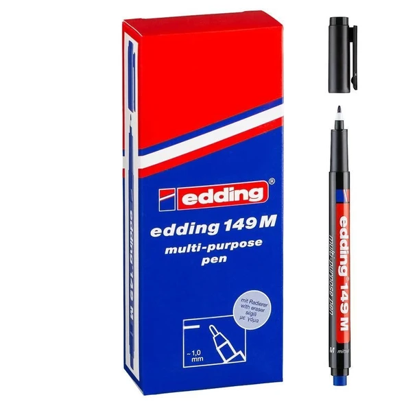 Supertrend 149 M Çok Amaçlı Permanent Kalem (Silgili Asetat Kalemi) SİYAH 10'lu Kutu ürün görseli 1