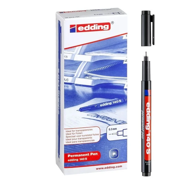 Supertrend 140 S Çok Amaçlı Permanent Kalem (Asetat Kalemi) SİYAH 10'lu Kutu ürün görseli