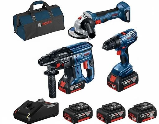 Bosch GBH 180-Li + GSR 180-Li + GWS 180-Li + Raf Bag Takım Çantalı 3x4 Ah Akülü El Aletleri Set - Resim 2