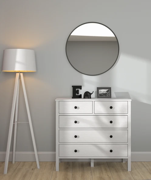 Hunerika Elaya 5 Çekmeceli Şifonyer-Wood Beyaz-Minifiks Bağlantılı - 4