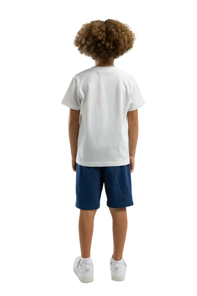 Arnetta Erkek Çocuk Beyaz Şortlu Pijama Takım 3304 - 3