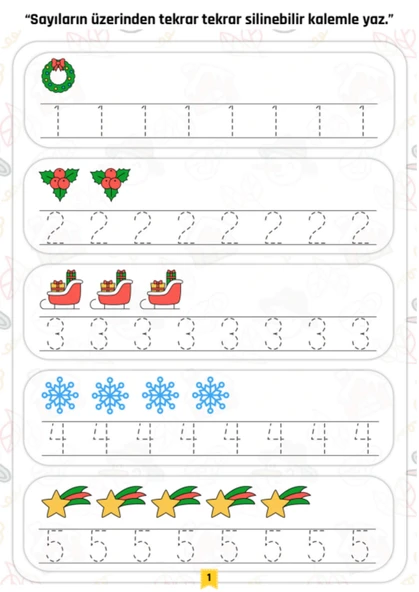 Okul Öncesi Sayılarla Oynuyorum YAZ SİL Kitabı - Resim 2