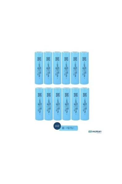 ASPİLSAN Aspilsan Inr18650a28 3.7v 2800mah 25a Discharge Şarjlı Li-ion Pil - 12 Adet Set ürün görseli 1