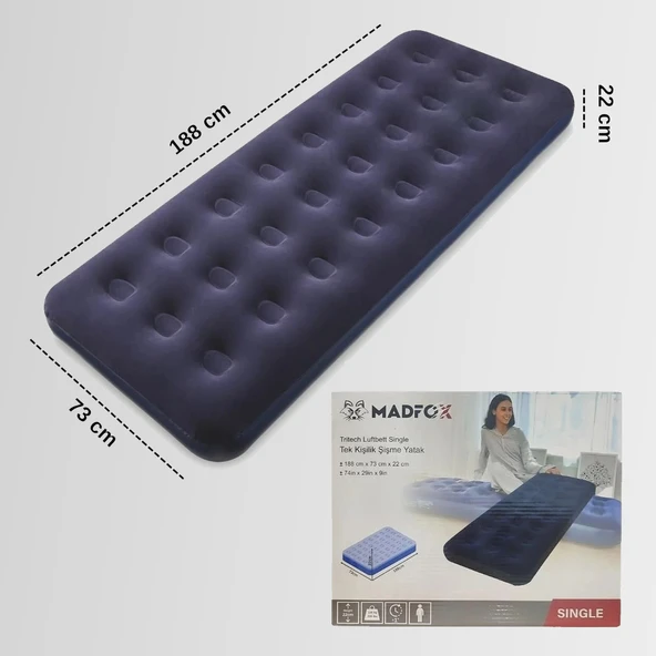 Madfox Tritech Luftbett Single Tek Kişilik Şişme Yatak - 3