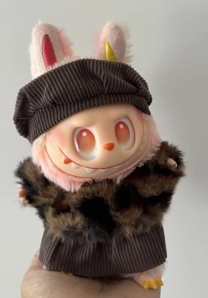 Leopar Desen Takımlı Pembe Labubu - 2