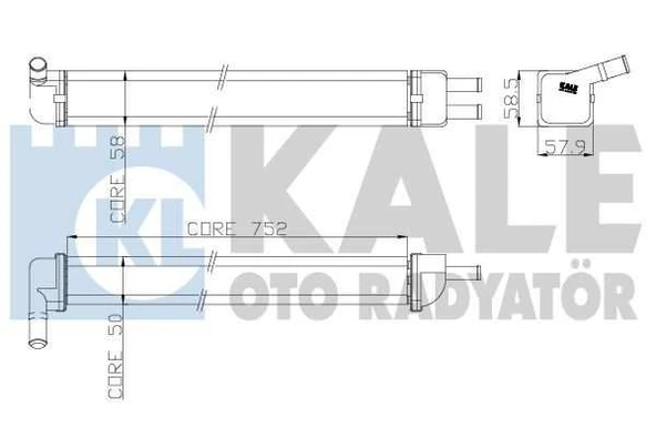 Renault Eski Kalorıfer Radyatoru R12 Toros (2 Sira Al+pl) - Kale 0582862al ürün görseli
