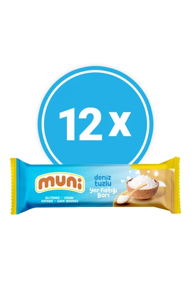 muni Deniz Tuzlu Yer Fıstığı Barı, 40 G X 12 Adet