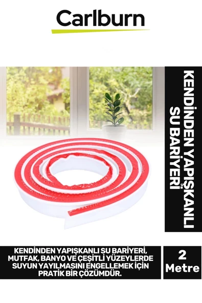 Özel Üretim Esnek Dayanıklı Yapışkanlı Mutfak Banyo Tezgah Kendinden Yapışkanlı Su Bariyeri 2 Metre