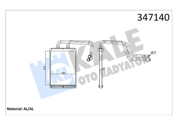 Hyundaı Kalorıfer Radyatoru Hyundaı Elantra 2001-2006 (210x155x26) - Kale 347140 - Resim 1