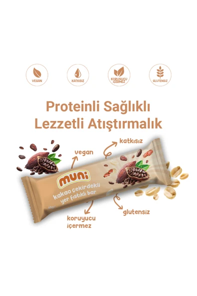 muni Yer Fıstığı Barı, Mixed Paket, 40 G X 12 Adet - 5