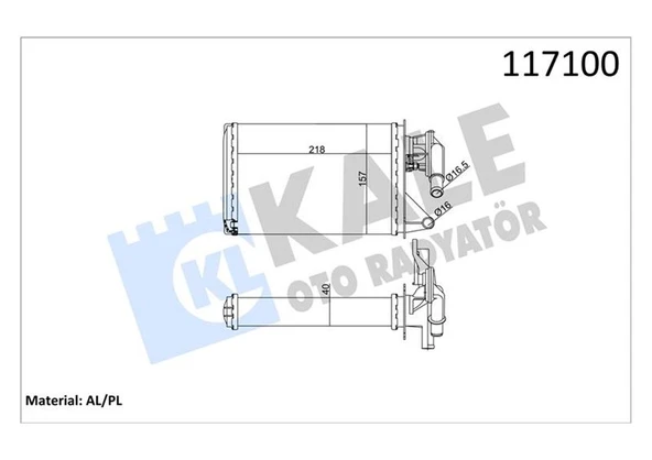 KALORIFER RADYATORU FIAT UNO 1.4 70 60 MUSLUKLU (2 SIRA) - KALE 1783862AL - 1