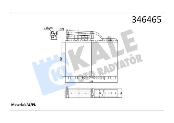 Bmw Kalorıfer Radyatoru Bmw E34 88>92 - Kale 346465 - Resim 1