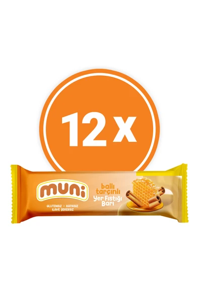 muni Ballı Tarçınlı Yer Fıstığı Barı, 40 G X 12 Adet