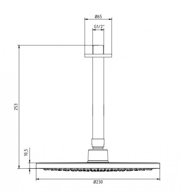 Eca Purity Tavandan Duş Başlığı Tepe Duşu Krom-Beyaz 102145050 - 2