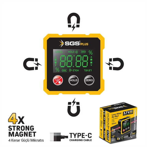 SGS 5431 LAZER DİJİTAL AÇI ÖLÇER MIKNATISLI - Resim 4