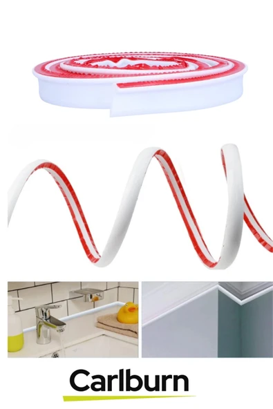 Özel Üretim Esnek Dayanıklı Yapışkanlı Mutfak Banyo Tezgah Kendinden Yapışkanlı Su Bariyeri 2 Metre - 2