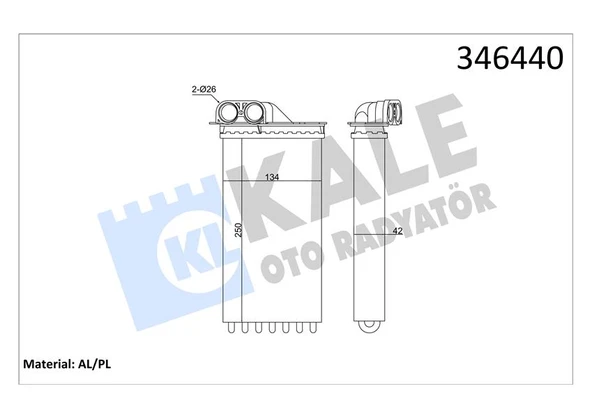 Psa Kalorıfer Radyatoru C2 C3 C3 II C3 Plurıel 1,4 1,6 Hdi 02>09 P1007 1,4 Hdi 05>07 - Kale 346440 ürün görseli