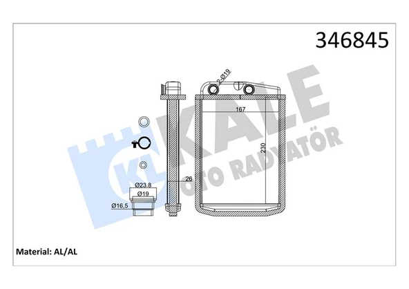 KALE 2081811AB KALORIFER RADYATORU (MOTOR ICI) DUCATO III 2,3 JTD JUMPER III BOXER III 22DT PUMA 06> - KALE 346845 - 1
