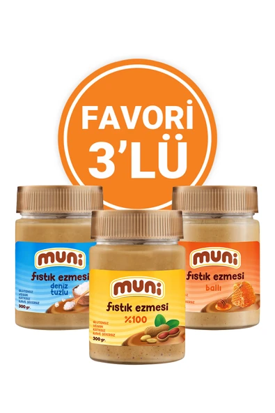 muni Fıstık Ezmesi Favori 3'lü