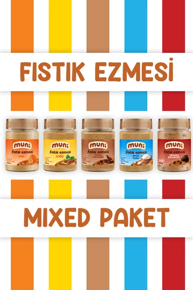 muni Fıstık Ezmesi, Mixed Paket, 300 G X 5 Adet