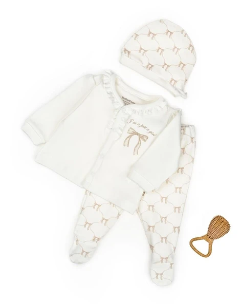 Bebek 3’lü Takım (Pantolon, Uzun Kol T-shirt, Şapka), Bebek ve Yenidoğan Serisi - CSY8144