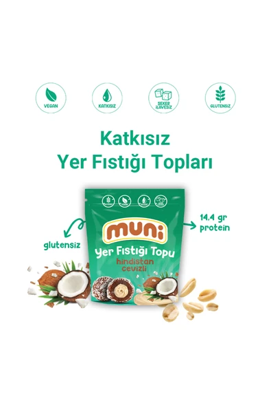 muni Hindistan Cevizli Yer Fıstığı Topu, 80 G X 6 Adet - 4
