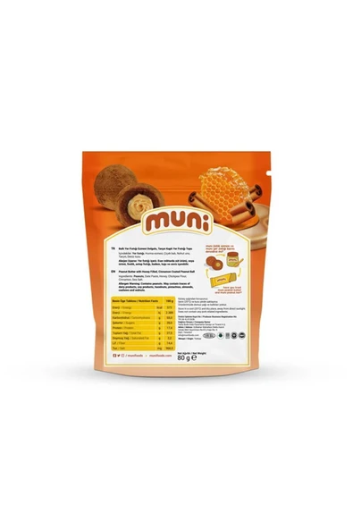 muni Ballı Tarçınlı Yer Fıstığı Topu, 80 G X 6 Adet - 6