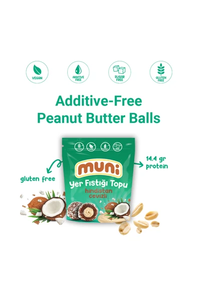 muni Hindistan Cevizli Yer Fıstığı Topu, 80 G X 6 Adet - 7