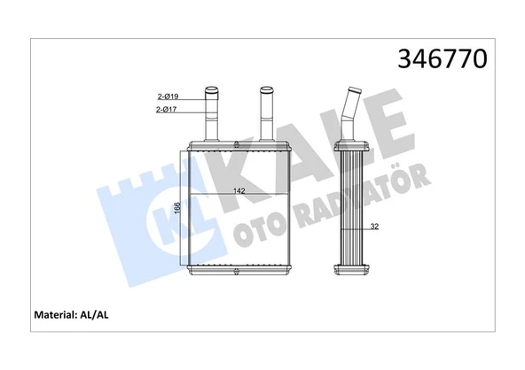 KALORIFER RADYATORU HYUNDAI EXCEL 90 94 (163X148X42) - KALE 346770 - 1