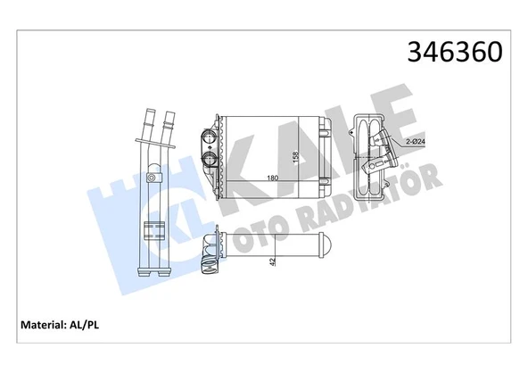 Fiat Kalorıfer Radyatoru Fiat 500c Fiat 500 Panda 1,2 / 1,3 / 1,4 - Kale 346360 - Resim 1
