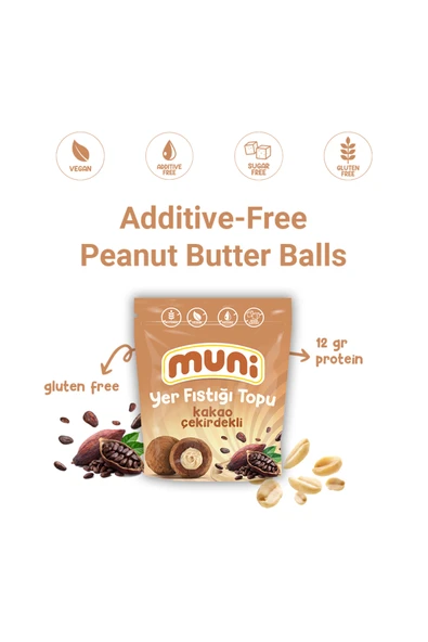 muni Kakao Çekirdekli Yer Fıstığı Topu, 80 G X 6 Adet - 8