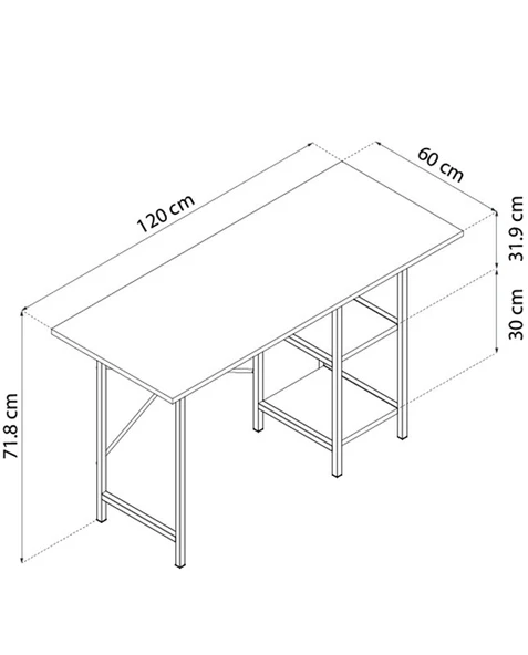 Çalışma Masası ve Kitaplık Seti Ikili Çalışma Odası Set Atlantik Çam - Resim 5
